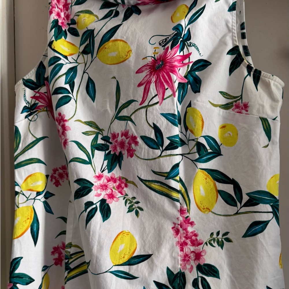 Talbots Sleeveless Top with Lemon and Floral Print